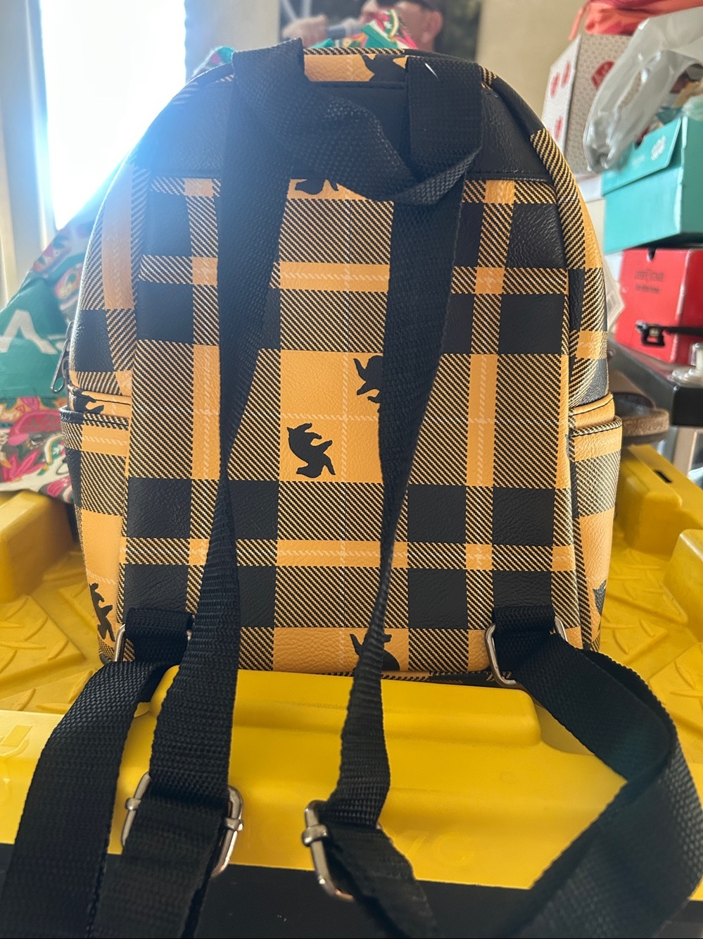 Loungefly Harry Potter Hufflepuff Plaid Mini Backpack EUC - Picture 2 of 6